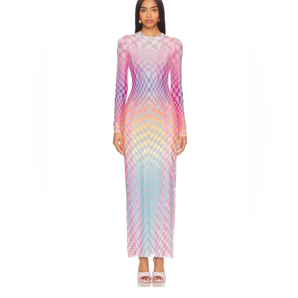 REVOLVE Didi Dress in Grid Ombre